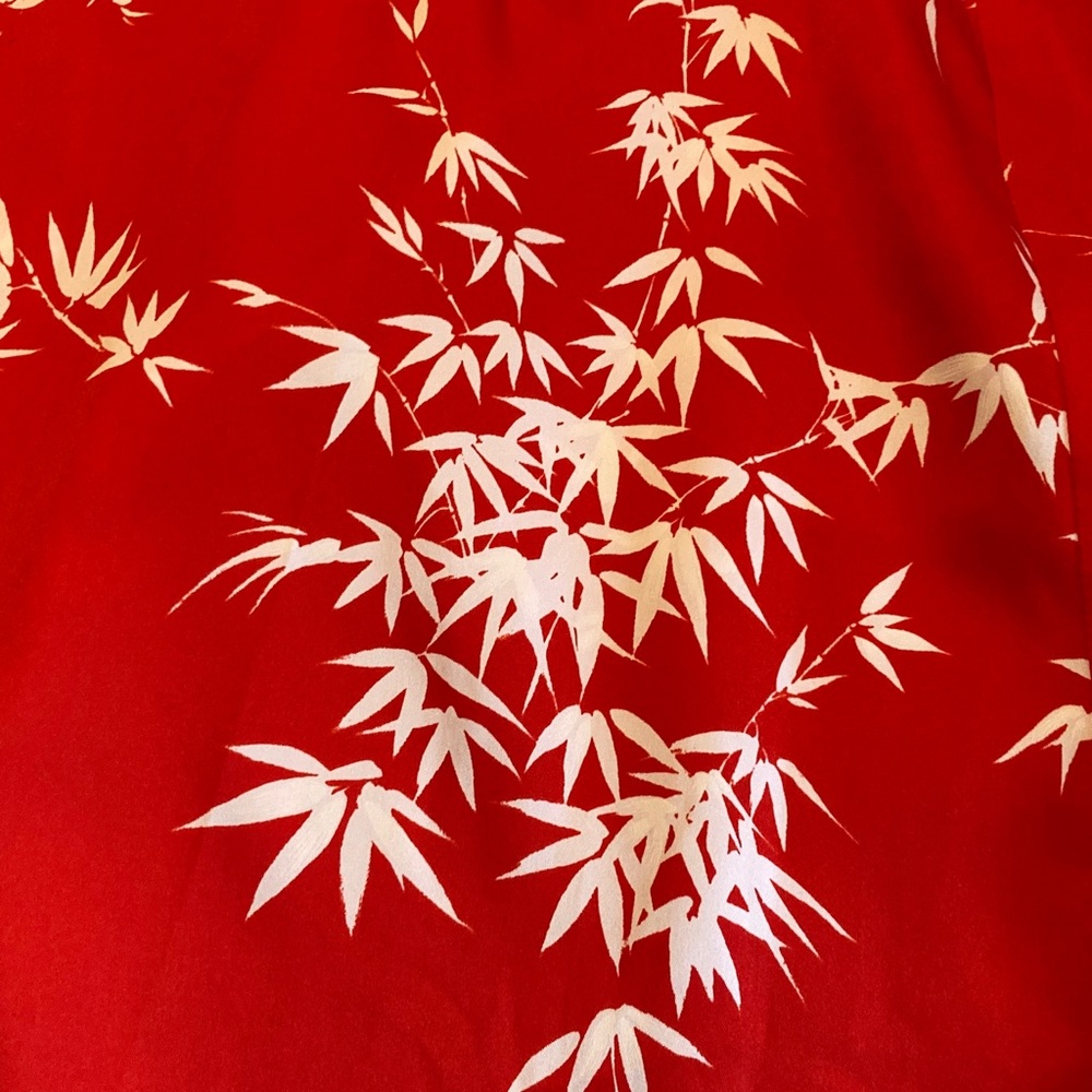 VTG Hawaii Nei of Honolulu Red Bamboo Print Maxi Dress - Picture 8 of 8